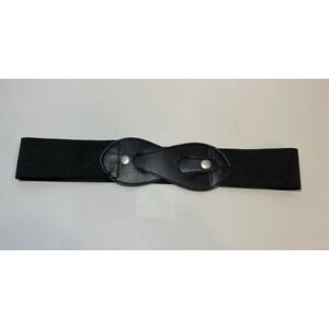Women Stretch Hip High Waist‎ Black Faux Leather Trendy Stylish Belt Size S  M